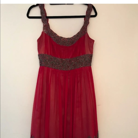Adrianna Papell Dresses & Skirts - Adrianna Papell Cocktail Red Silk Dress Sz 6